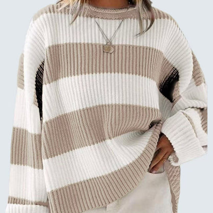Striped Batwing Sleeve Sweater