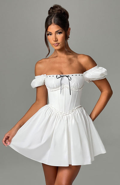 Women Short Sleeve Backless Corset Mini Dress