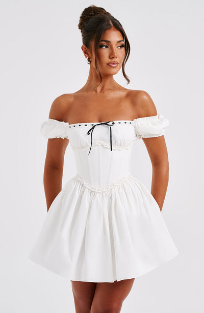 Women Short Sleeve Backless Corset Mini Dress