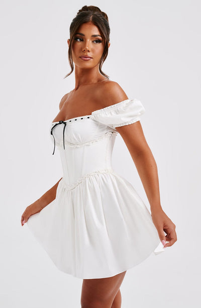 Women Short Sleeve Backless Corset Mini Dress