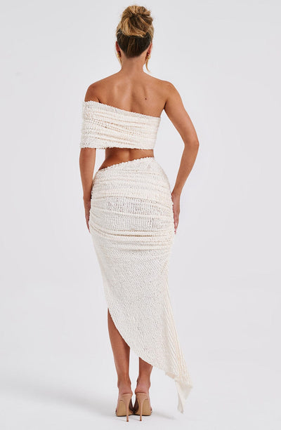 Sexy Slit Ruched Drawstring Maxi Dress