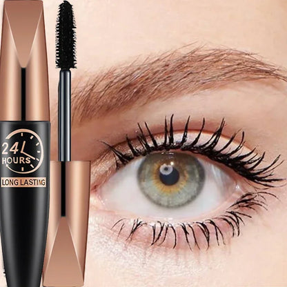 5D Waterproof Black Mascara Silk Fiber Eyelash Extension For Length & Volume