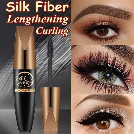 5D Waterproof Black Mascara Silk Fiber Eyelash Extension For Length & Volume
