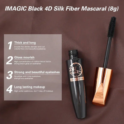 5D Waterproof Black Mascara Silk Fiber Eyelash Extension For Length & Volume