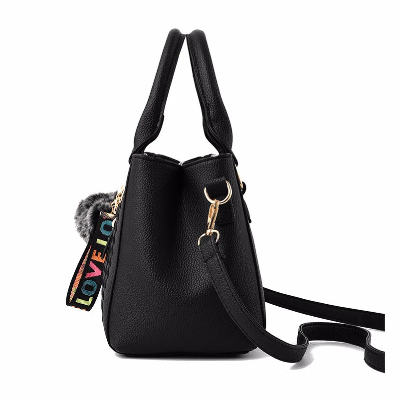 Elegant Embroidered PU Leather Messenger Bag