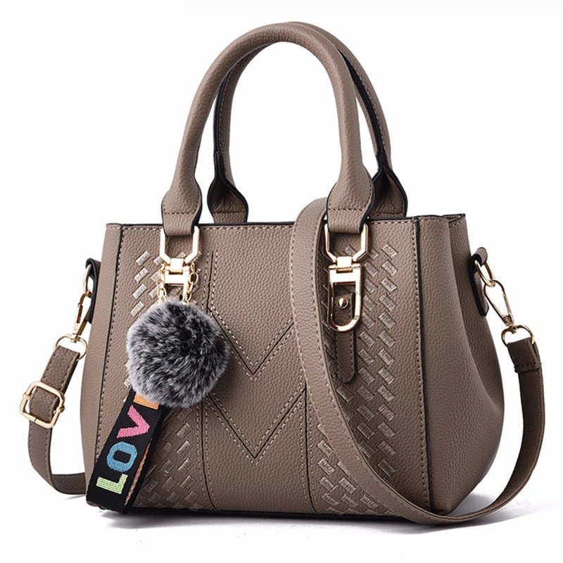 Elegant Embroidered PU Leather Messenger Bag