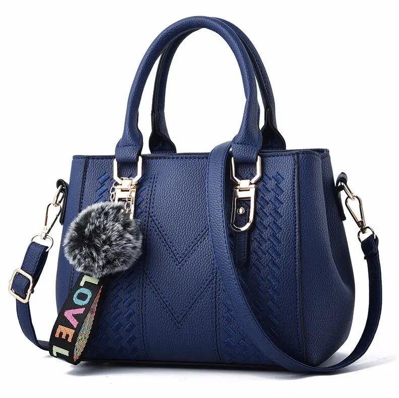 Elegant Embroidered PU Leather Messenger Bag