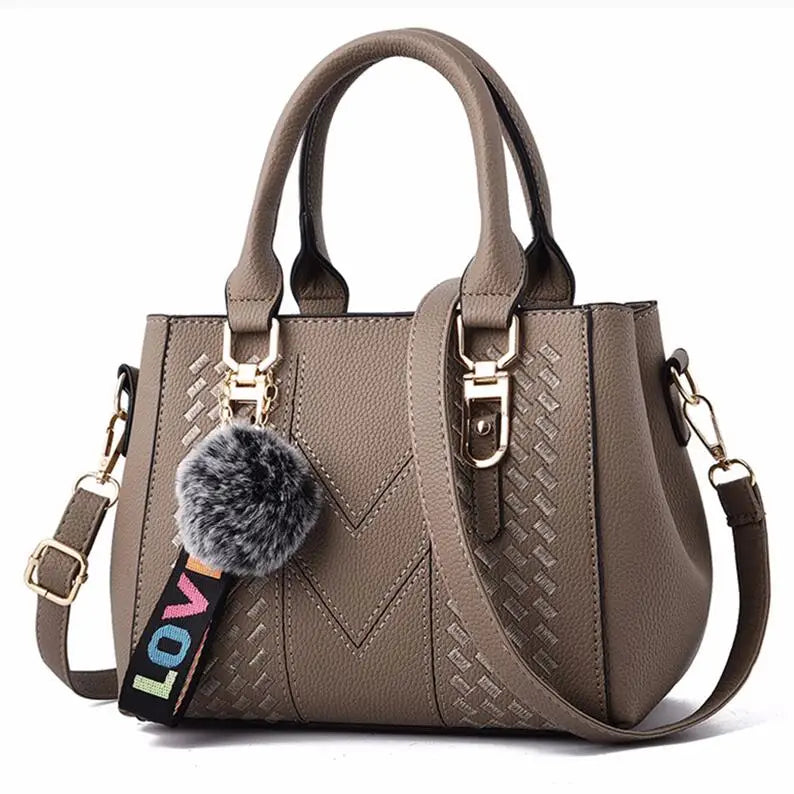 Elegant Embroidered PU Leather Messenger Bag