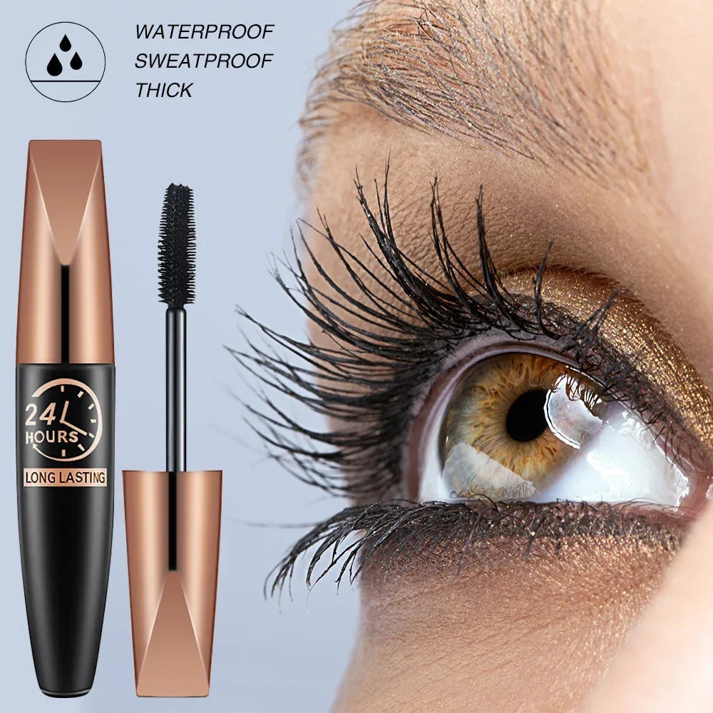 5D Waterproof Black Mascara Silk Fiber Eyelash Extension For Length & Volume