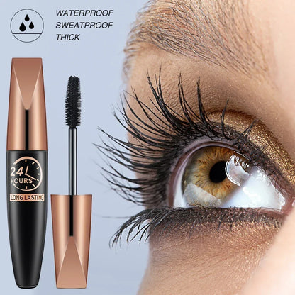 5D Waterproof Black Mascara Silk Fiber Eyelash Extension For Length & Volume