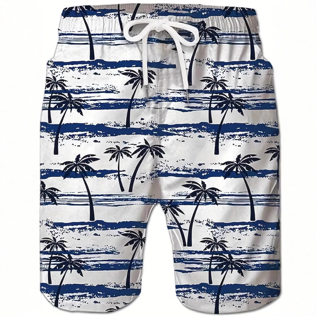 "Men's Tropical Coconut Tree Printed Shorts"