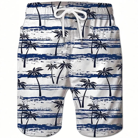 "Men's Tropical Coconut Tree Printed Shorts"