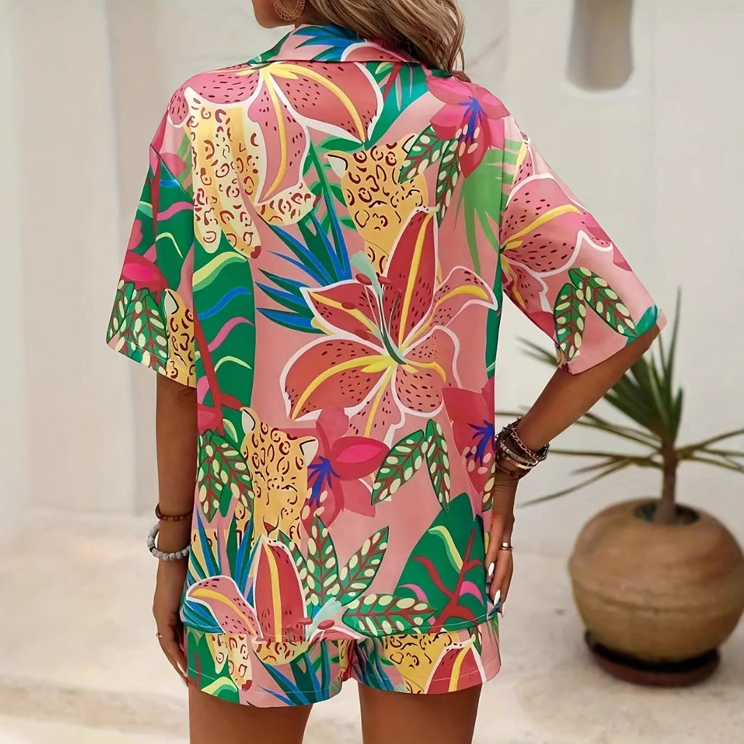 Tropical Hawaiian Shirt & Shorts Set