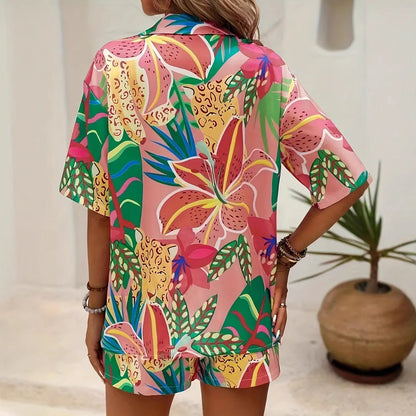 Tropical Hawaiian Shirt & Shorts Set