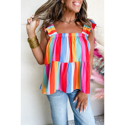 : Summer Pullover Vest - Contrast Striped