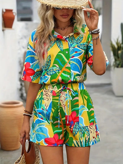 Tropical Hawaiian Shirt & Shorts Set