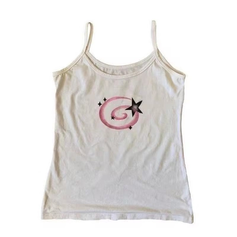 Women's Pattern Print Slim Fit Short Dacron Camisole