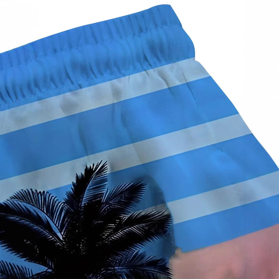 "Men's Tropical Coconut Tree Printed Shorts"