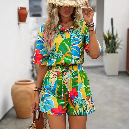 Tropical Hawaiian Shirt & Shorts Set