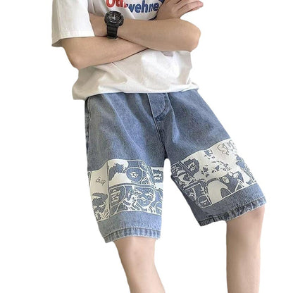 "Men's European Street Style Denim Shorts"