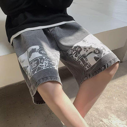 "Men's European Street Style Denim Shorts"