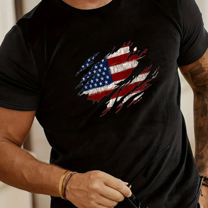 Men's Summer American Flag T-shirt