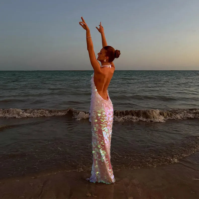 Iris: Shimmer Maxi Dress