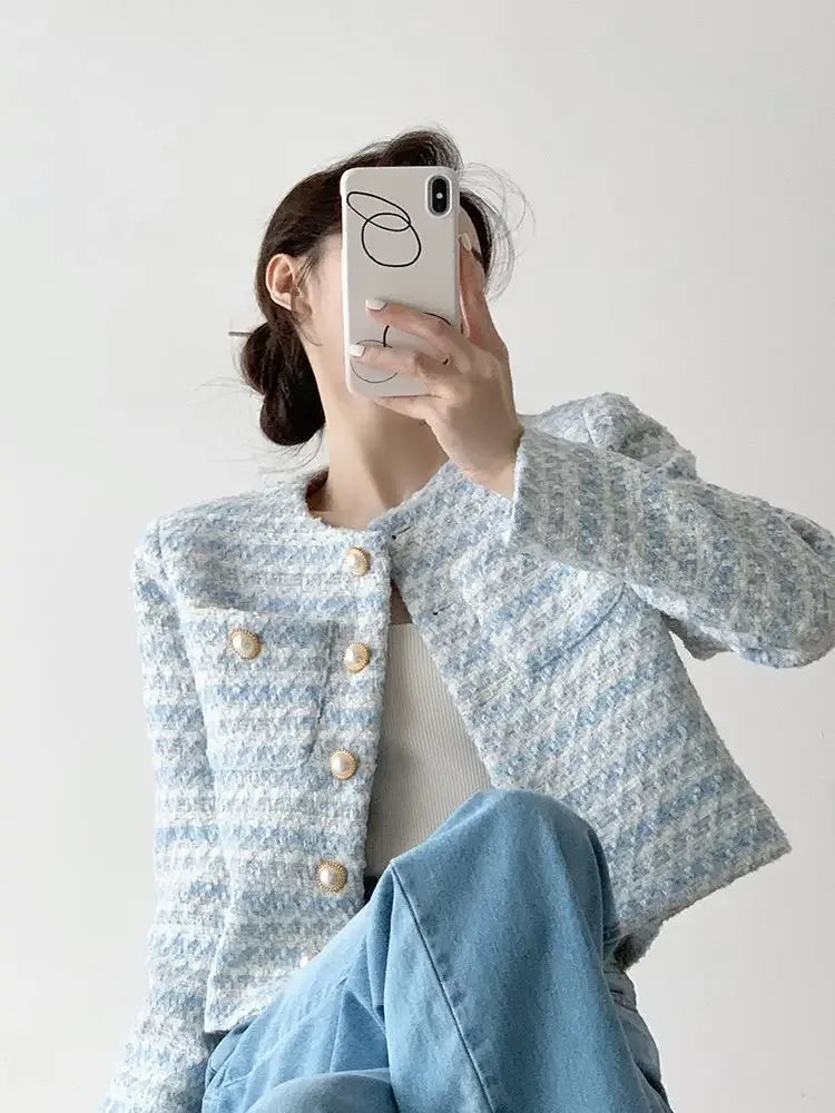 Elegant Tweed Cardigan Coat