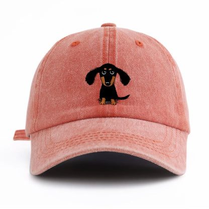 Dachshund Print Washed Baseball Cap – Retro Dad Hat