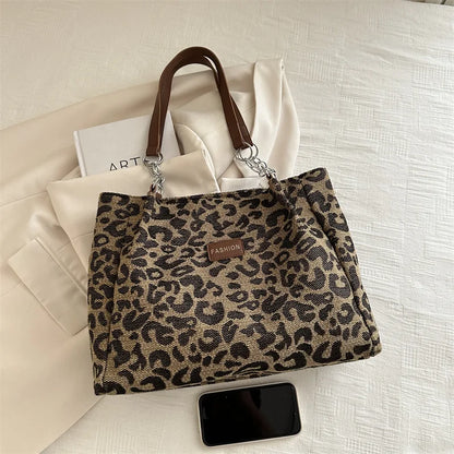 Sac Léopard - Vintage Leopard Print Tote Bag
