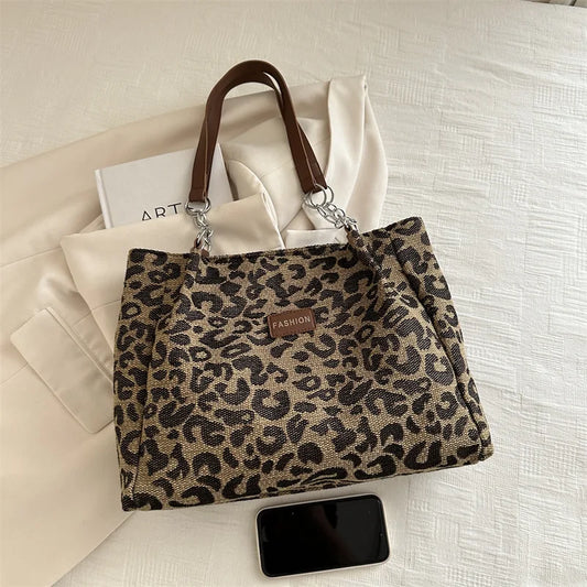 Sac Léopard - Vintage Leopard Print Tote Bag