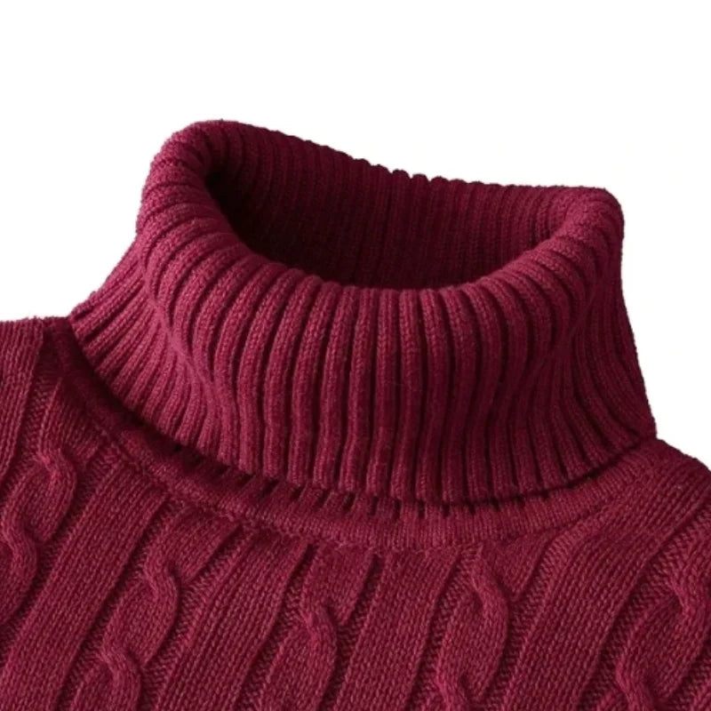 Men's High Neck Knitted Sweater