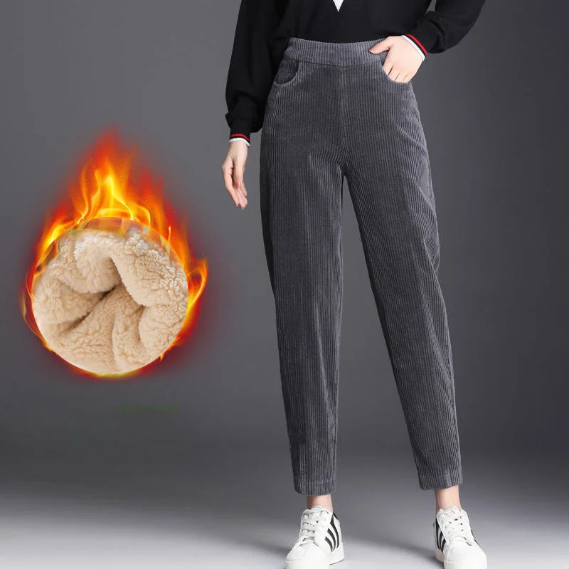 Women Corduroy Warm Pants