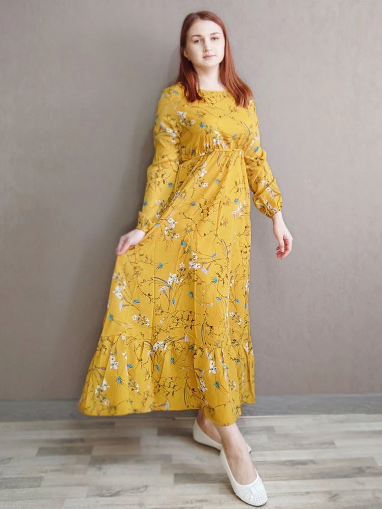 Casual Full Sleeve Beach Party Long Dress