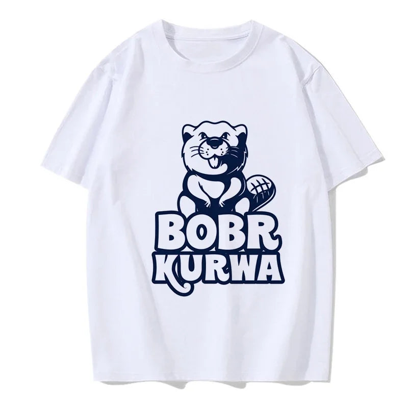 90s Cartoon Grunge Bobr Kurwa Funny T-Shirt