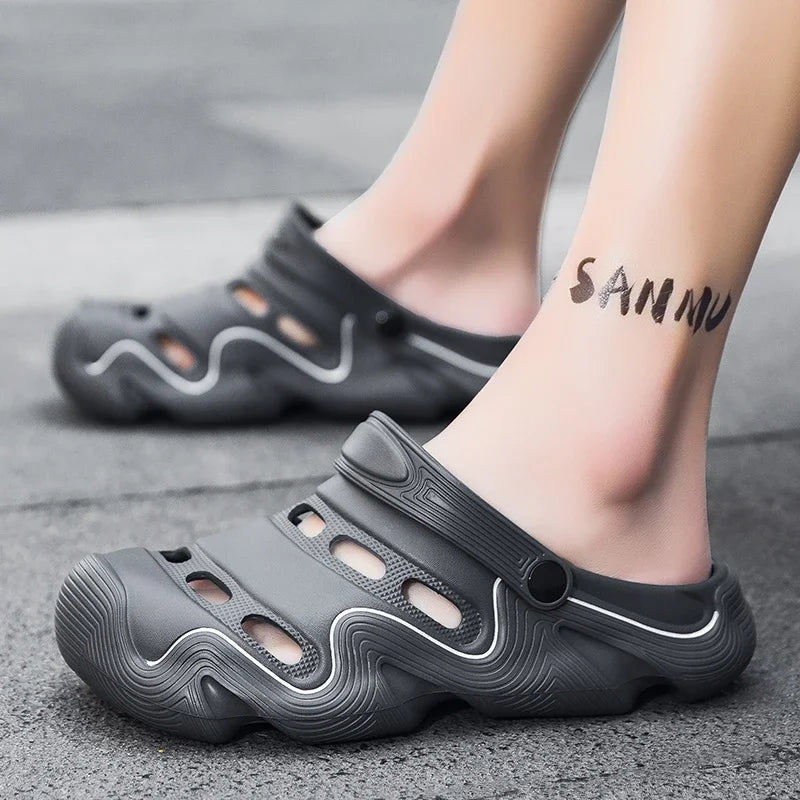 2025 Men Shoes Slippers Men Garden Flat Sandals Platform Sandals Man Summer Sandals Male Sneakers Outdoor Flip Flops Home Clogs
