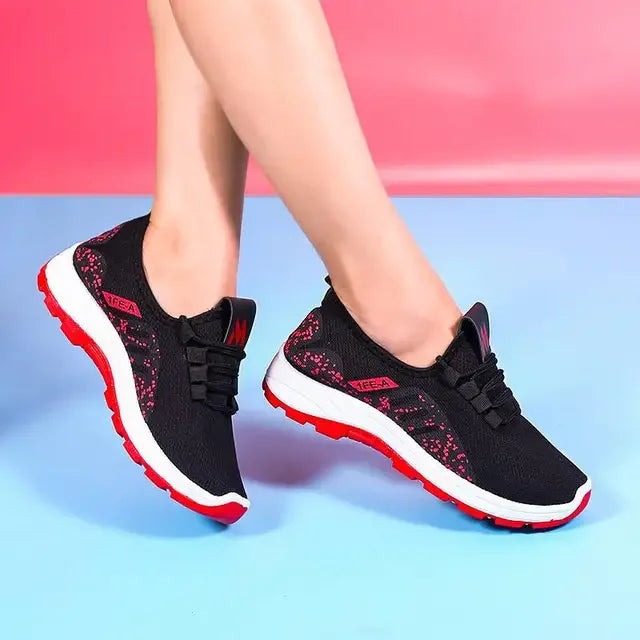 Vulcanized Platform Sneakers Breathable Mesh Sports Shoes