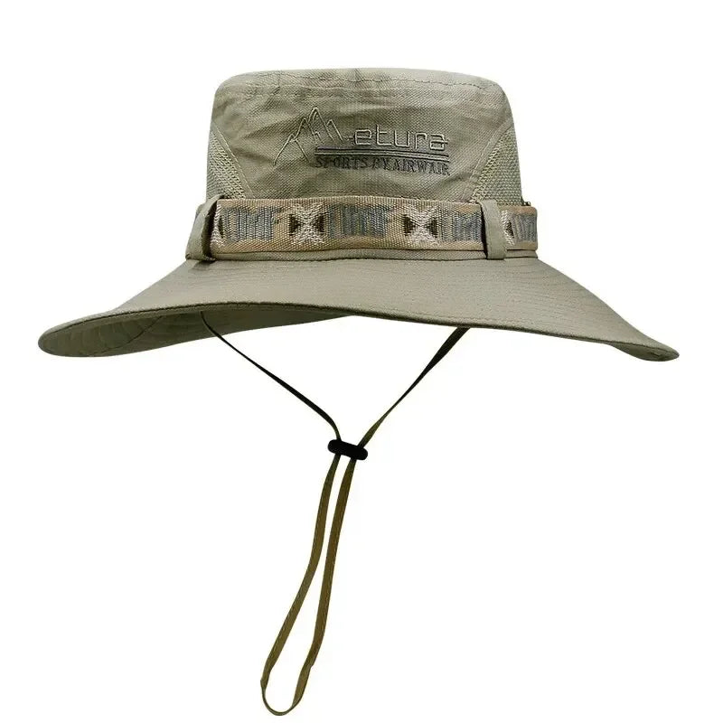 Men’s Summer Bucket Hat – UV Protection, Wide Brim, Mesh Design