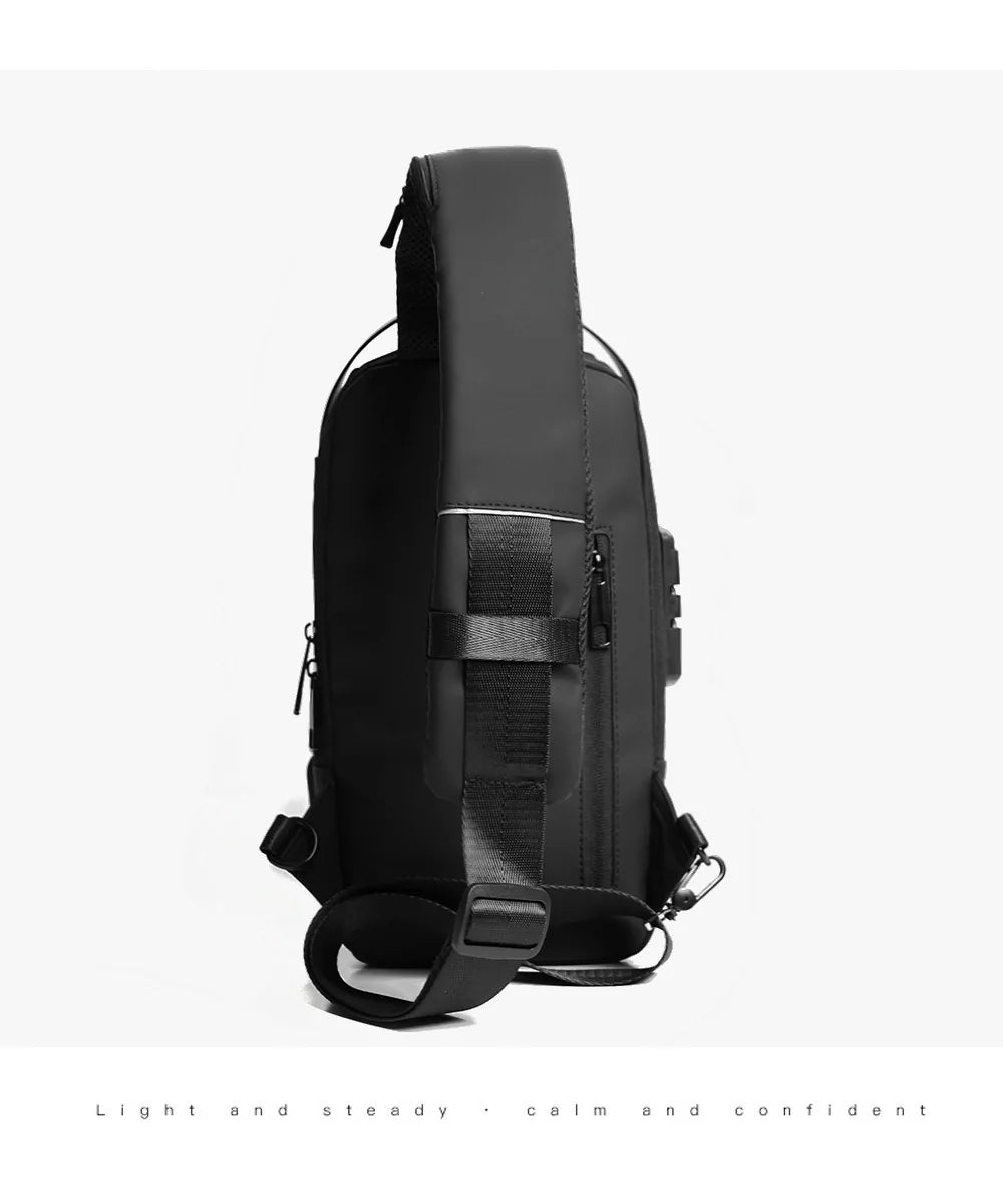 Men's Anti-Theft Chest Bag — USB Charging Crossbody Sling Pack