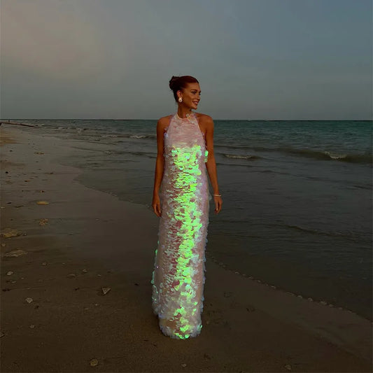 Iris: Shimmer Maxi Dress