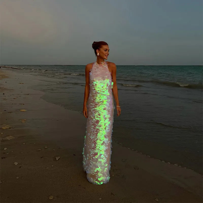 Iris: Shimmer Maxi Dress