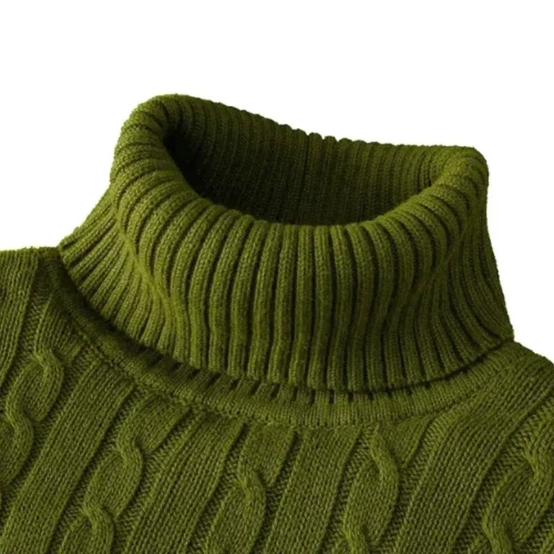 Men's High Neck Knitted Sweater