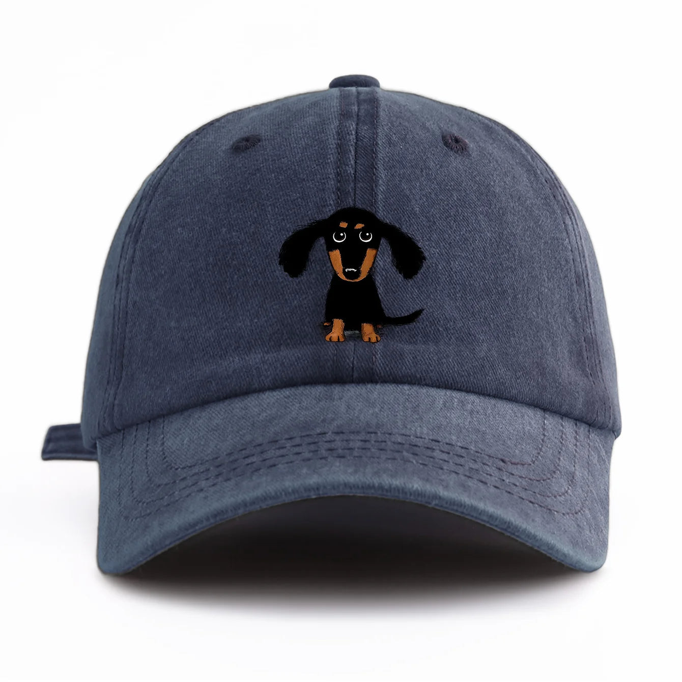 Dachshund Print Washed Baseball Cap – Retro Dad Hat