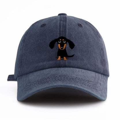 Dachshund Print Washed Baseball Cap – Retro Dad Hat