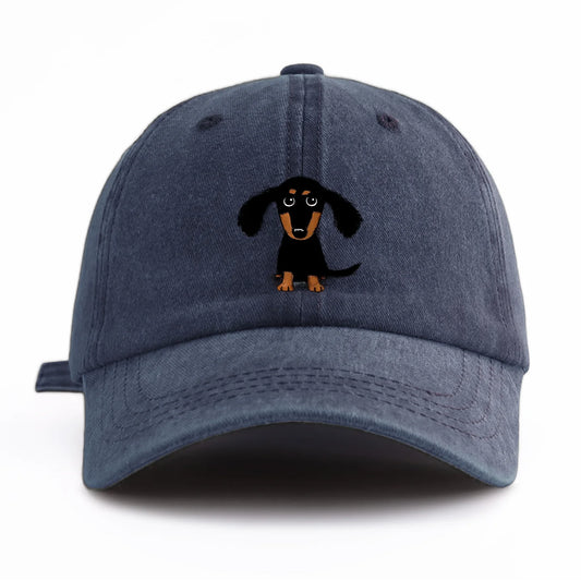 Dachshund Print Washed Baseball Cap – Retro Dad Hat
