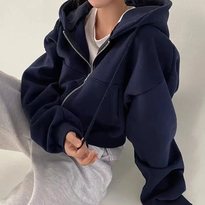Velvet Zipper Warm Hoodie