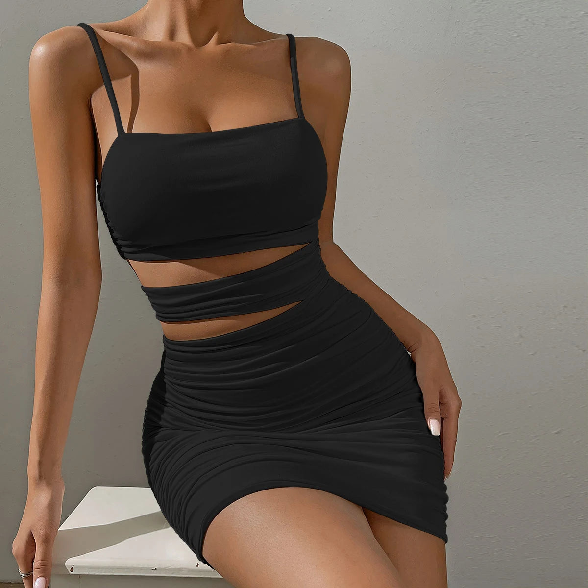 Sexy Spaghetti Strap Bodycon Mini Dress