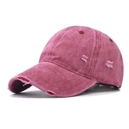 Distressed Baseball Cap – Vintage Washed Dad Hat for Men & Women