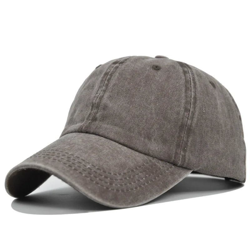 Vintage Washed Distressed Baseball Cap – 100% Cotton Plain Dad Hat