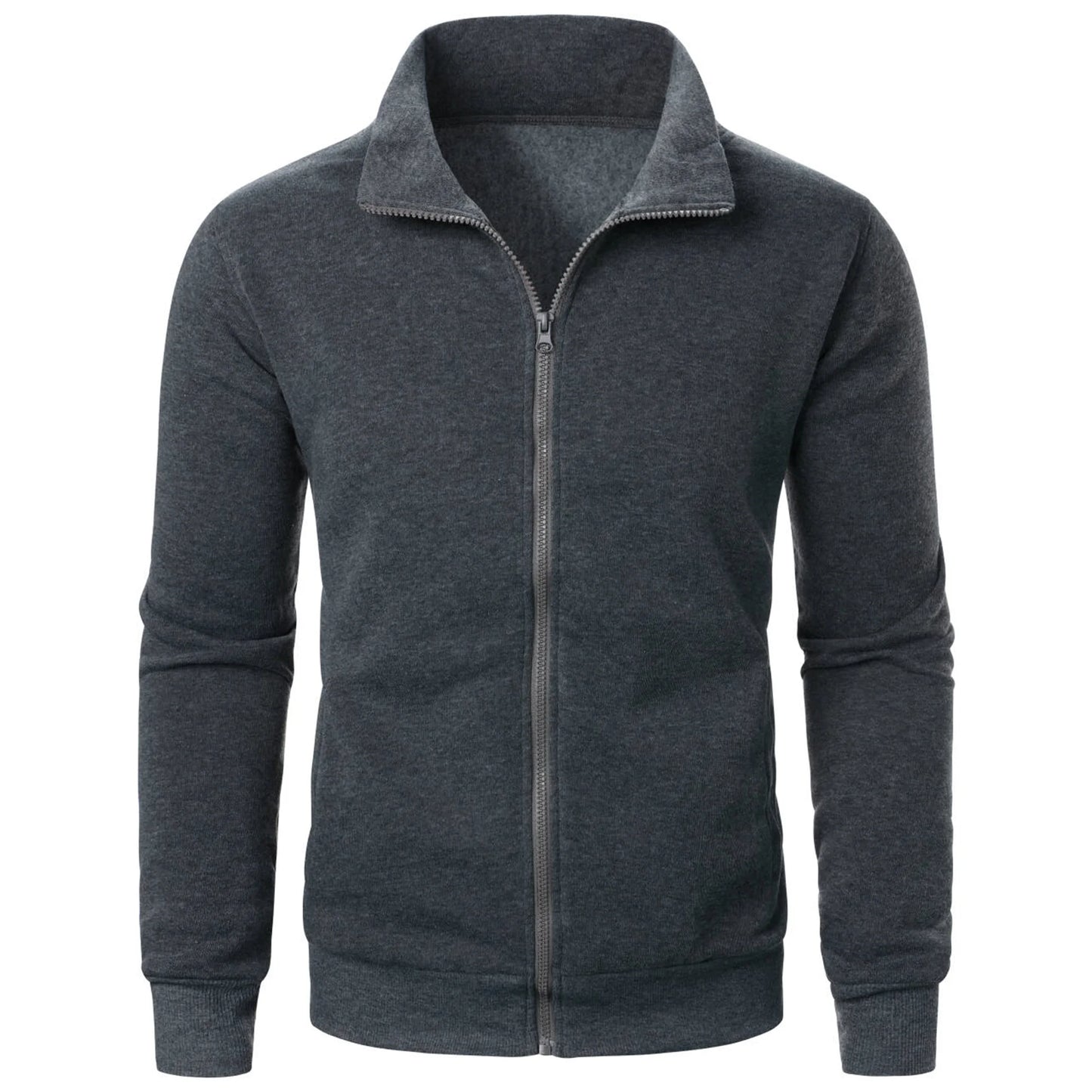 Men's Casual Sports Zipper Stand Collar Hoodie